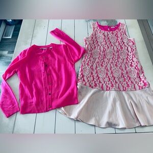 Baker by Ted Baker girls hot pink dress/sweater
